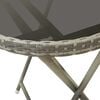 vidaXL Bistro Set Grey Poly rattan, steel, glass, fabric (100% polyester)