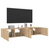 vidaXL TV Wall Cabinet Set of 2 Sonoma oak Engineered wood