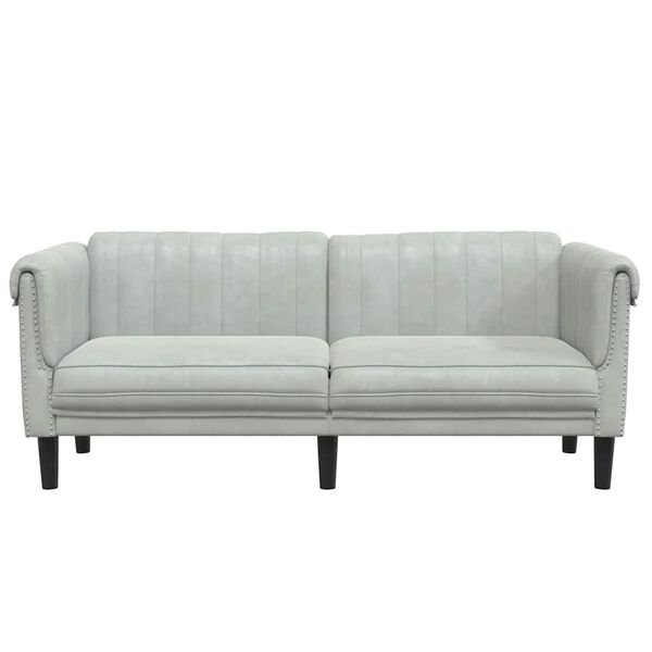 vidaXL Sofa Light grey Velvet, plywood, solid wood 2-seater Sofa