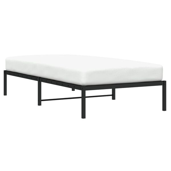 vidaXL Metal Bed Frame without Mattress Black 39.4"x74.8"