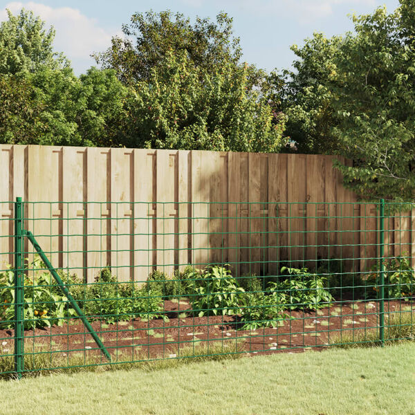vidaXL Wire Mesh Fence Green 2.6x82.0' Galvanised Steel