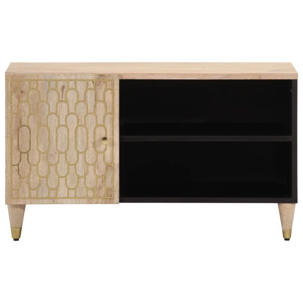 vidaXL TV Cabinet Bleach Natural Solid mango wood Medium TV Cabinet