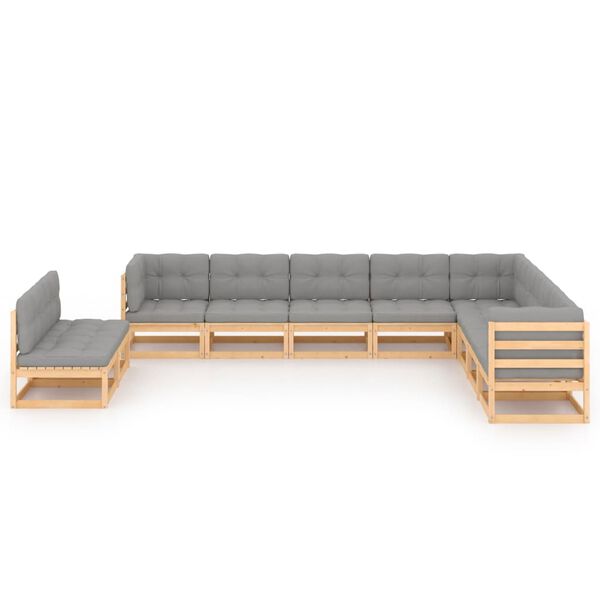 vidaXL Garden Lounge Set Natural Solid Pinewood 27.6 in square modules