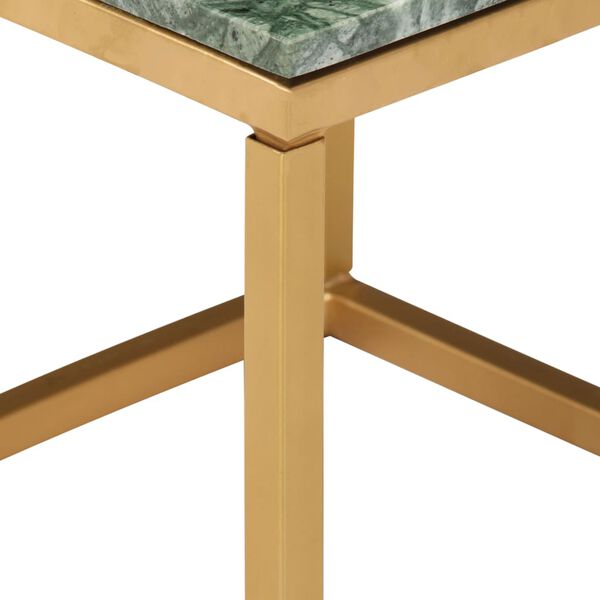 vidaXL Coffee Table Green Real Stone with Marble Finish Small Durable