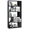vidaXL Book Cabinet High gloss black Engineered wood 31.5 x 9.4 x 62.6 in