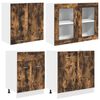 vidaXL Kitchen Cabinet Set Lyon 4 pcs Smoked Oak 140 x 46 x 81.5 cm