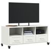 vidaXL TV Cabinet White Cold-rolled steel Medium Rollable TV Cabinet