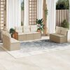 vidaXL Garden Sofa Set Beige PE rattan 7 Piece Modular Garden Sofa Set