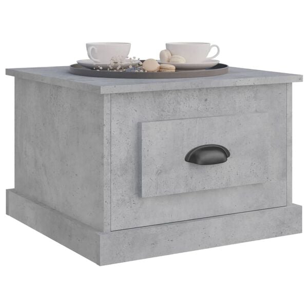 vidaXL Coffee Table Concrete Grey Engineered Wood 19.7x19.7x13.8 in