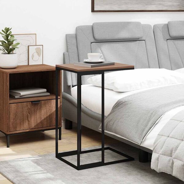 vidaXL Side Table Black Engineered wood, iron Medium Durable