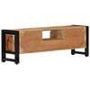vidaXL TV Cabinet Natural Wood Solid Mango Wood, Powder-Coated Iron Medium