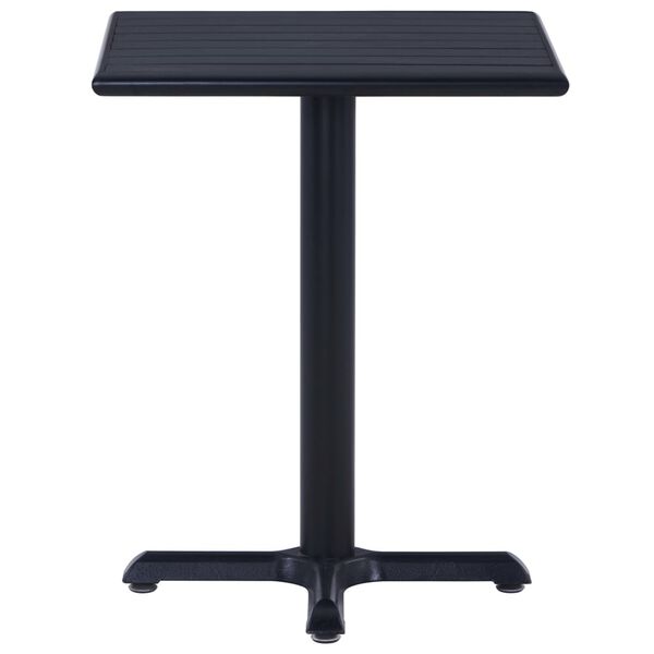 vidaXL Garden Table Black Metal, plastic wood 23.6 x 23.6 Durable