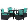 vidaXL Garden Dining Set 5 pcs Black Poly Rattan