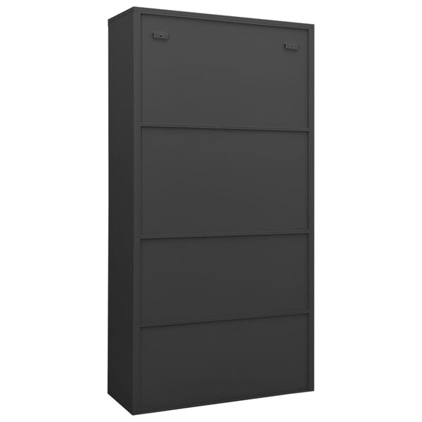 vidaXL Office Cabinet Anthracite Steel, tempered glass Large