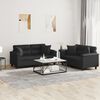 vidaXL Sofa Set Black Faux leather, metal, textilene, plywood