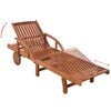 vidaXL Sun Lounger And Table Brown Solid acacia wood Standard