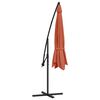vidaXL Cantilever Garden Parasol with Aluminum Pole 137.8" Terracotta