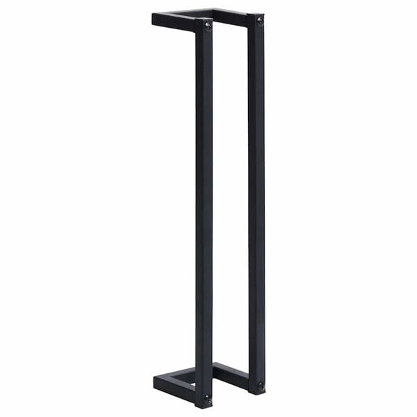 vidaXL Towel Rack Black Iron 4.9 x 4.9 x 23.6 in Wall Mounted