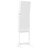 vidaXL Mirror Jewelry Cabinet White Engineered wood, glass, fabric