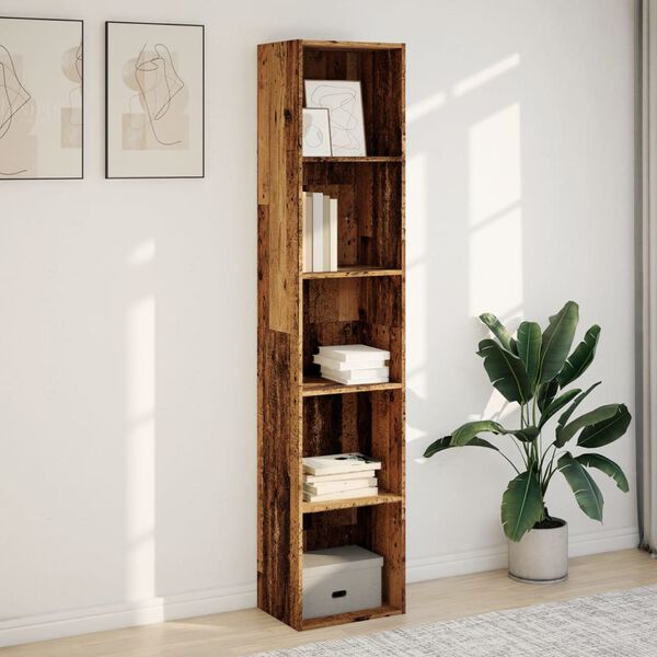vidaXL Bookcase Old wood Engineered wood Medium Bookcase Rectangular