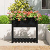 vidaXL Planter Black Solid Pine Wood Medium Planter Rectangular