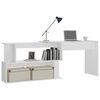 vidaXL Desk High gloss white Engineered wood Large Rotatable Desk