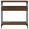vidaXL Console Table Brown Oak Engineered Wood, Metal Adjustable Feet
