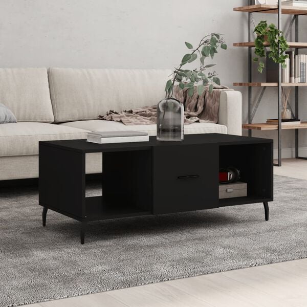 vidaXL Coffee Table Black 40.2x19.7x15.7" Engineered Wood