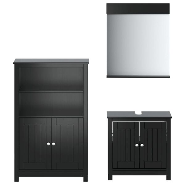 vidaXL Bathroom Furniture Set Black