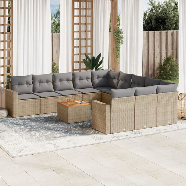 vidaXL Garden Sofa Set Set of 12 Beige, Light grey