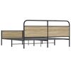 vidaXL Bed Frame Smoked Oak Steel Double Durable Bed Frame