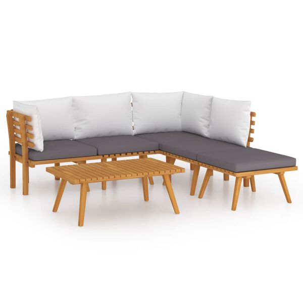 vidaXL Garden Lounge Set Dark grey and white