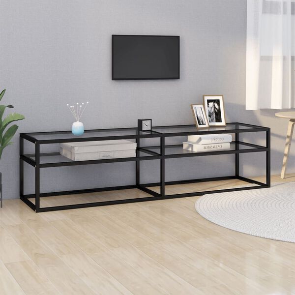 vidaXL TV Cabinet Black and Transparent