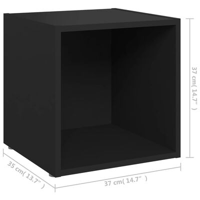 vidaXL TV Cabinet Black 14.6"x13.8"x14.6" Engineered Wood