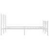 vidaXL Bed Frame White Steel Double Bed Frame Rectangular Modern