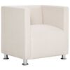 vidaXL Armchairs Cream Polyester upholstery, Wooden frame, Chrome legs