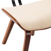 vidaXL Dining Chair Set of 6 Cream, Brown Faux leather, Bent wood