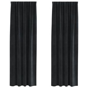 vidaXL Blackout Curtains 2 pcs Black 55.12 x 88.58 in Velvet