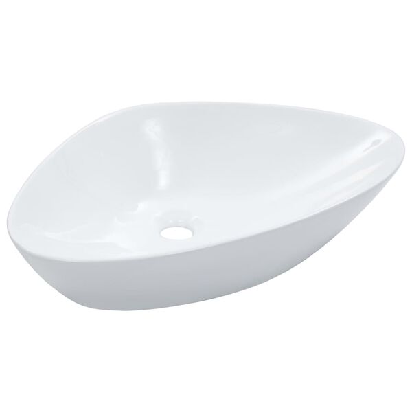 vidaXL Wash Basin 23.0x15.4x5.5" Ceramic White