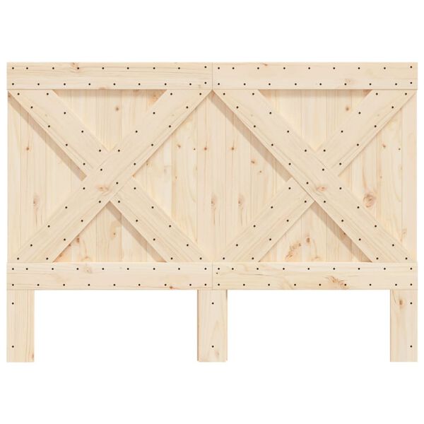 vidaXL Headboard Natural Pine Solid Pine Wood Double Durable Headboard