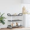vidaXL 3-Tier Trolley Gray 39"x19.7"x37.8" Aluminum
