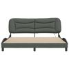vidaXL Bed Frame with LED without Mattress "Hvar" Dark Gray 72"x83.9"Fabric