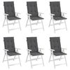 vidaXL Highback Chair Cushion Set of 6 Anthracite Fabric (100% polyester)