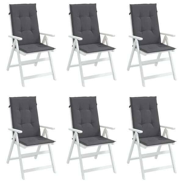 vidaXL Highback Chair Cushion Set of 6 Anthracite Fabric (100% polyester)