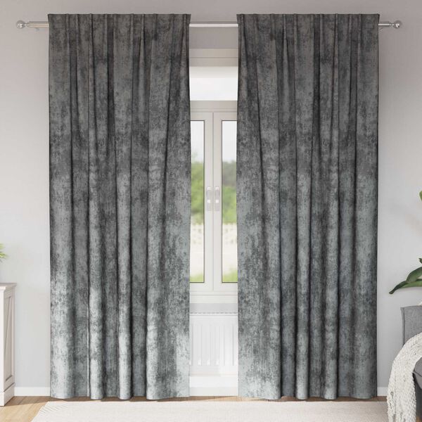 vidaXL Velvet Curtains 2 pcs Grey 96.46 x 55.12 in Velvet