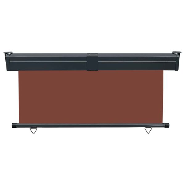vidaXL Balcony Side Awning Brown Steel 65 x 98.4 in Retractable