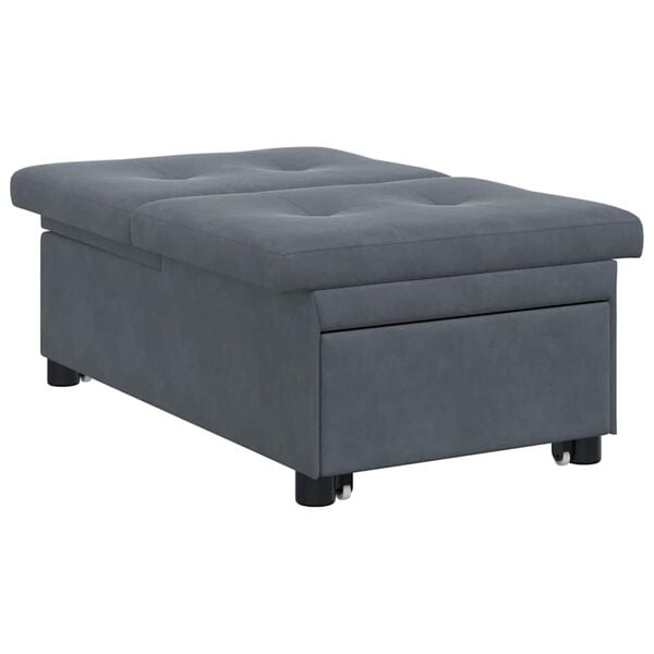 vidaXL Sofa Bed Dark gray 67 x 194 x 38 cm Velvet