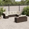 vidaXL Garden Sofa Set Brown, Cream White