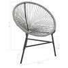 vidaXL Moon Chair Grey Polyethylene Rattan Moon Chair Round Modern
