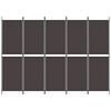 vidaXL 5-Panel Room Divider Brown 98.4"x70.9" Fabric